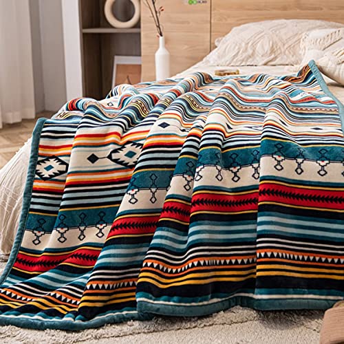 COTTEBED Flannel Sherpa Boho Throw Blankets,All Seasons Lightweight Super Soft Cozy Comfy Fluffy Fuzzy,Fleece Bedding Blanket for Bed Sofa Couch Living Room Camping Travel(Bohemia,50x60) - Image 4