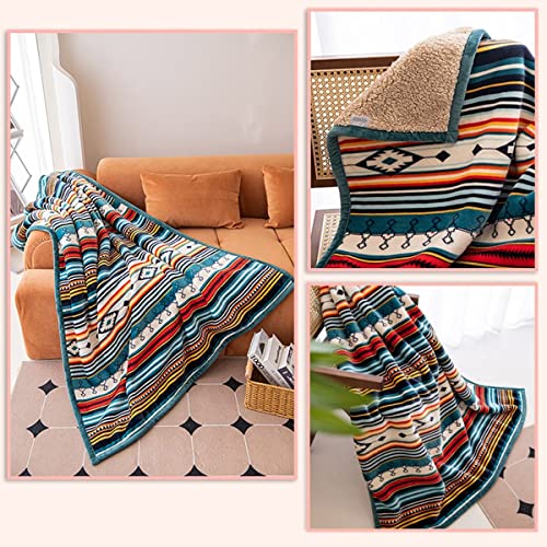 COTTEBED Flannel Sherpa Boho Throw Blankets,All Seasons Lightweight Super Soft Cozy Comfy Fluffy Fuzzy,Fleece Bedding Blanket for Bed Sofa Couch Living Room Camping Travel(Bohemia,50x60) - Image 3