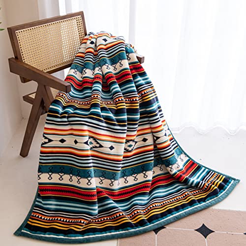 COTTEBED Flannel Sherpa Boho Throw Blankets,All Seasons Lightweight Super Soft Cozy Comfy Fluffy Fuzzy,Fleece Bedding Blanket for Bed Sofa Couch Living Room Camping Travel(Bohemia,50x60) - Image 1