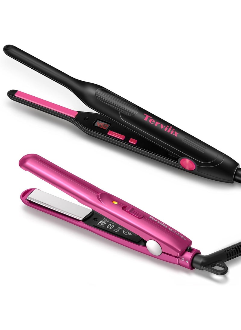 Terviiix Terviiix Pencil Flat IronBlack Pink  Mini Flat IronHot Pink 