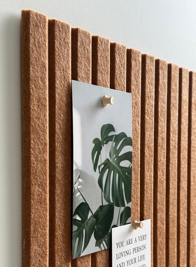 AkuDecor Large Cork Board for Office, 8 Pack Felt Wall Tiles with Slat Wall Paneling and Safe Removable Adhesive Tabs, Felt Bulletin Board Pin Board Cork Boards for Walls - Burnt Orange - Image 3
