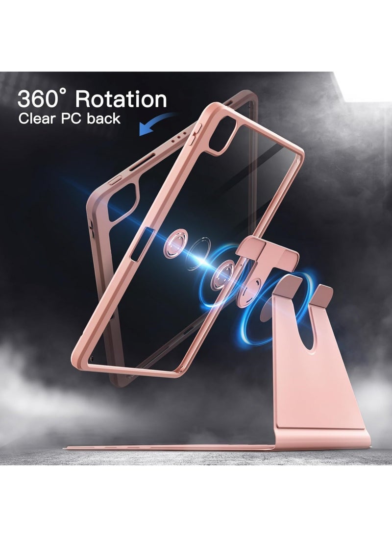 Captaintech Rotating Case for iPad Pro 11-Inch M4 (2024) with Pencil Holder, 360 Degree Rotation Protective Stand Cover Clear Back, Auto Wake/Sleep  - Image 3