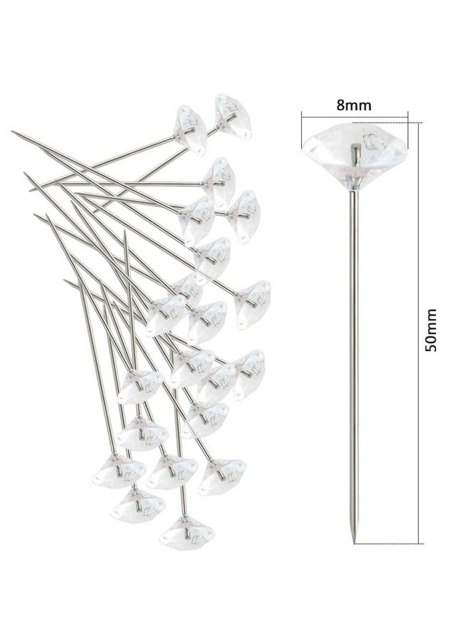 تونج كلاود دبابيس الزهور، دبابيس الورود، دبابيس الرأس، دبابيس باقة الزفاف، دبابيس الكريستال، دبابيس باقة الزهور، شفافة (600) - Image 3