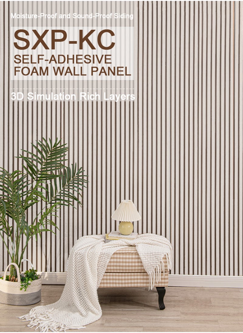 EzzySo Vinyl Peel and Stick Wall Tiles - 1 Roll Grid Pattern 3D Foam Wallpaper, Self-Adhesive Thickened Wall Covering for Ceiling, Partition, Curved Surfaces Indoor Use Moisture-Proof Sound Insulation Wallboard 2.8mm×40cm×300cm  - Image 2
