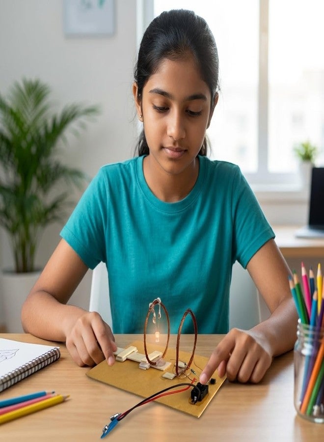 Komodo Craft Mutual Induction Model for Students | Electromagnetic Induction Working Project Kit | Wireless Energy Transfer Coil Experiment | STEM Physics Science Project - Image 3