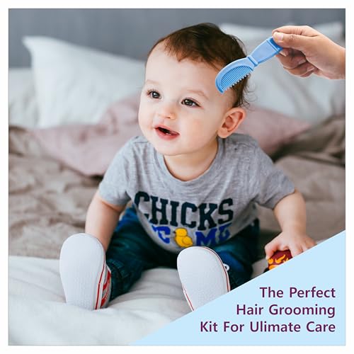 BeeBaby Soft Brush and Comb Set for Newborn Babies Round Shape (Blue) - Image 5