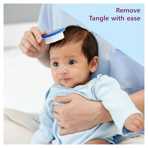 BeeBaby Soft Brush and Comb Set for Newborn Babies Round Shape (Blue) - Image 3