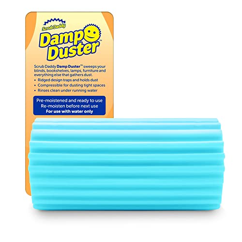 Scrub Daddy Damp Duster, Magical Dust Cleaning Sponge, Dusters for Cleaning, Venetian & Wooden Blinds Cleaner, Vents, Radiator, Skirting Boards, Mirrors, Dust Brush Tools, Home Gadgets, Light Blue - Image 1