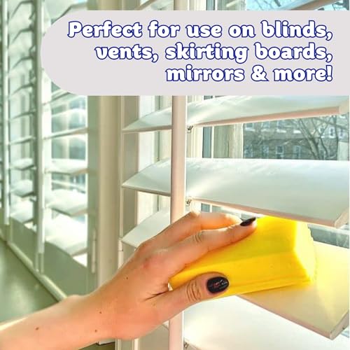 Scrub Daddy Damp Duster, Magical Dust Cleaning Sponge, Dusters for Cleaning, Venetian & Wooden Blinds Cleaner, Vents, Radiator, Skirting Boards, Mirrors, Dust Brush Tools, Home Gadgets, Light Blue - Image 5