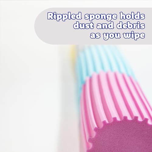 Scrub Daddy Damp Duster, Magical Dust Cleaning Sponge, Dusters for Cleaning, Venetian & Wooden Blinds Cleaner, Vents, Radiator, Skirting Boards, Mirrors, Dust Brush Tools, Home Gadgets, Light Blue - Image 3