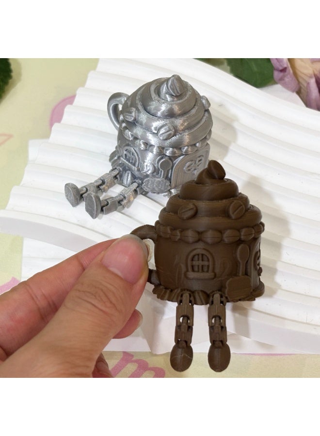 3D Printed Whimsical Coffee House Miniature Decor Set with Articulated Legs, PLA - Fairy Cottage & Mug House Designs - Image 5