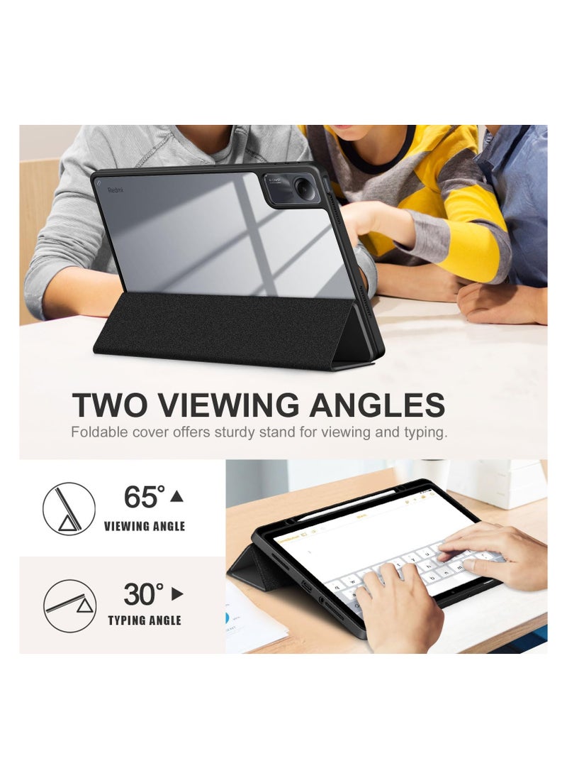 EVO Case for Xiaomi Redmi Pad SE 11 inch Shockproof Cover with Clear Transparent Back Shell Case for Xiaomi Redmi Pad SE 2023 Auto Wake/Sleep,Black  - Image 2
