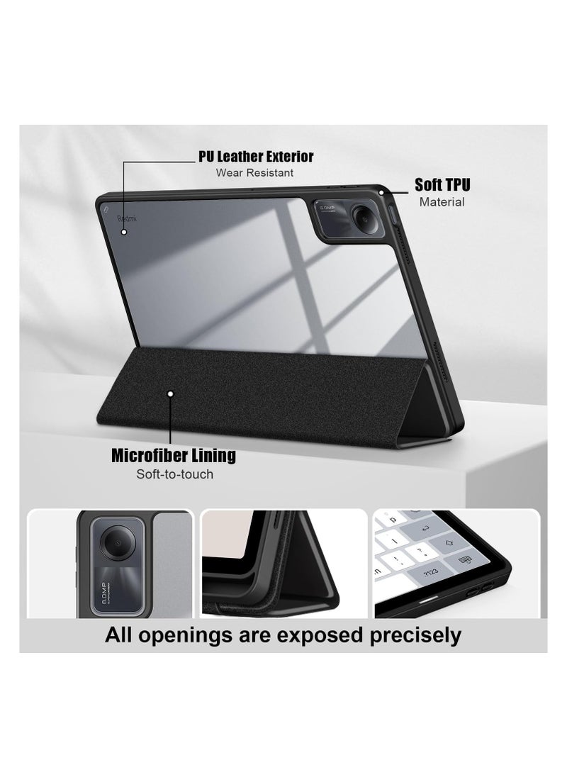EVO Case for Xiaomi Redmi Pad SE 11 inch Shockproof Cover with Clear Transparent Back Shell Case for Xiaomi Redmi Pad SE 2023 Auto Wake/Sleep,Black  - Image 3
