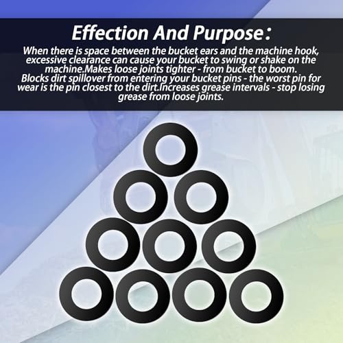 XTPTFABS 10PCS 40MM Excavator And Skid Steer Bucket Pin Shims Kit,Bucket Pin Shims Kit Compatible with Cat Kubota Deere Komatsu(40MM) - Image 5