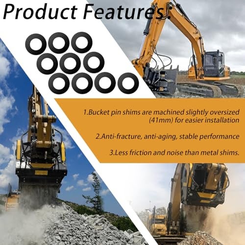 XTPTFABS 10PCS 40MM Excavator And Skid Steer Bucket Pin Shims Kit,Bucket Pin Shims Kit Compatible with Cat Kubota Deere Komatsu(40MM) - Image 4