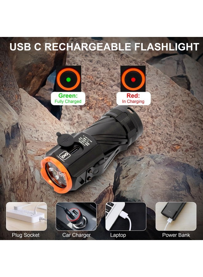 Feelon فيلون مصباح LED، 20000 لومن عالي القوة 5 أوضاع مصباح قابل لإعادة الشحن، مقاوم للماء ومصباح جيب مع مشبك للطوارئ، في الهواء الطلق، المنزل، التخييم، المشي الجبلي - Image 4