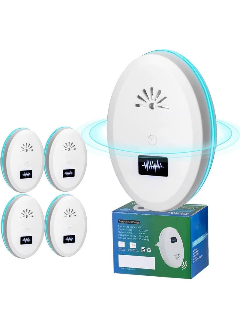 CLENEA 4 Pack Ultrasonic Pest Repeller Plug-in, Electronic Indoor Mouse Repellent for Rodents, Roaches, Spiders, Ants, Bugs, Eco-Friendly Insect Repellent for Home, Kitchen, Office, Warehouse - Image 1