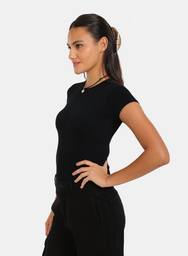 Carina Slim Fit Ribbed Top - Image 2