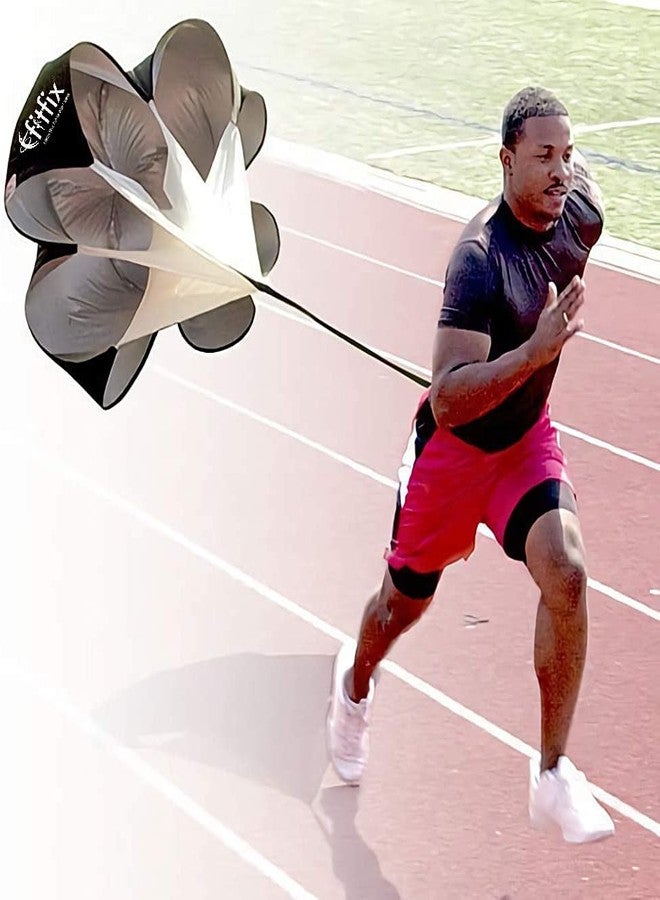Fitfix® Nylon Fabric 40" Resistance Training Speed Running Chute for Fitness Training Football Soccer Tennis Basketball (Black) - Image 3