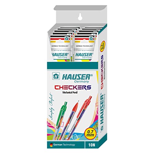 Hauser Checkers 0.7Mm Mechanical Pencil Box |German Technology|Continuous Writing Sliding Sleeve|Specially Designed Grip For Comfortable Writing| Of 20 Mechanical Pencils|Multicolor - Image 4