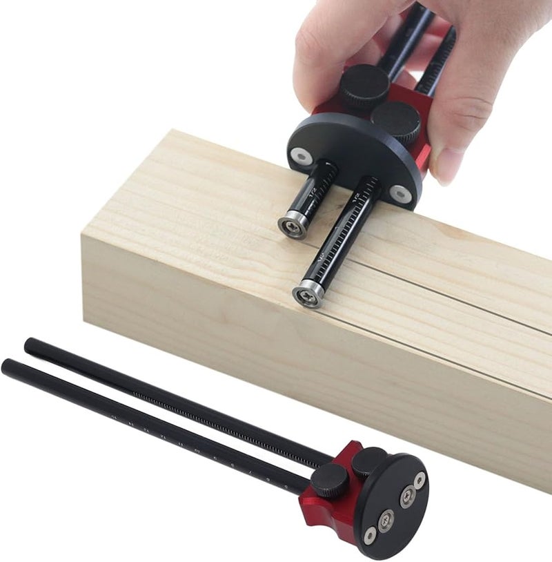 مقياس علام الخشب من سبائك الألومنيوم، قلم تحديد مزدوج الرأس، مسطرة محمولة بتصميم مريح. - Image 4