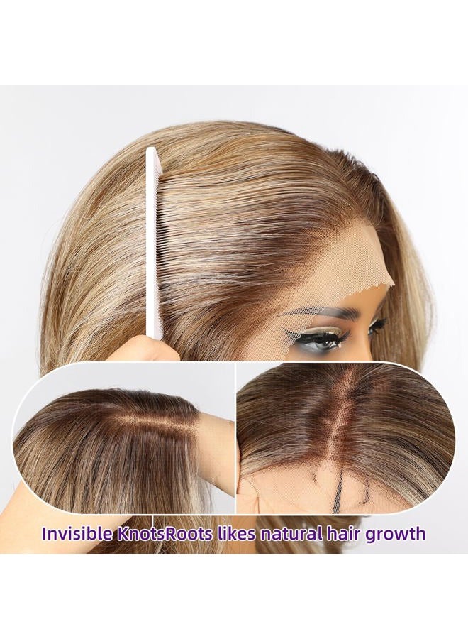 KOME Ash Blonde Highlight Synthetic Lace Front Wig,13x4 HD Lace Layered Wave Glueless Wigs for Women Daily Use 26IN - Image 5