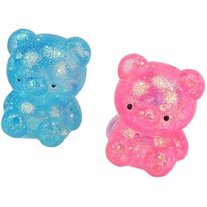 LICAEVEY Bear Stress Ball Squeeze Toy - 5 Pack Ultra-Soft Slow Rising Gummy Bear Fidget Ball for Adults & Kids Anxiety Relief - Stretchy Dough Sensory Toy, Mixed Colors - Image 5