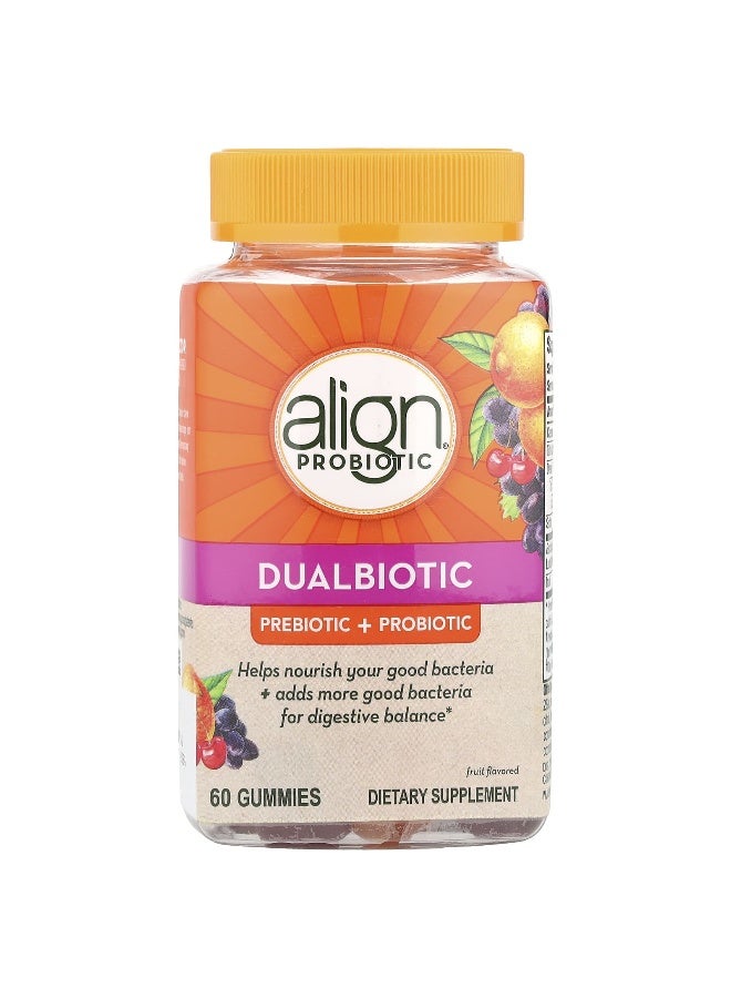 Align Probiotics أليغن بروبيوتيك، دوالبيوتيك، بريبيوتيك + بروبيوتيك، فواكه، 60 جيمي - Image 1