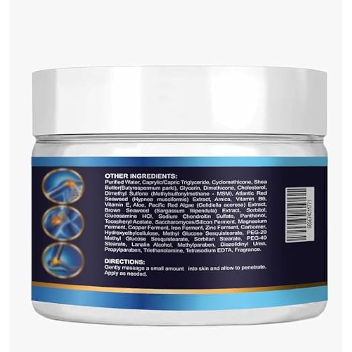 VITAMISAN Premium Organic Glucosamine & Chondroitin Cream with MSM, Arnica, & Collagen - Image 2