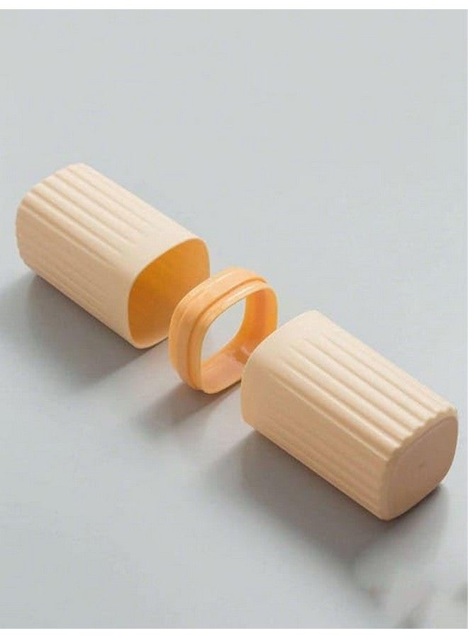 iSTAR Plastic Capsule Shape Travel Toothbrush Toothpaste Case Holder, Portable Toothbrush Toothpaste Case Storage, Toothbrush Holder for Camping, Business and School Trip | Pack of 2 (Random Color) - Image 4