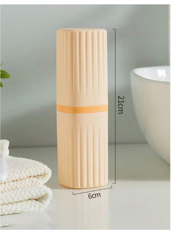 iSTAR Plastic Capsule Shape Travel Toothbrush Toothpaste Case Holder, Portable Toothbrush Toothpaste Case Storage, Toothbrush Holder for Camping, Business and School Trip | Pack of 2 (Random Color) - Image 3