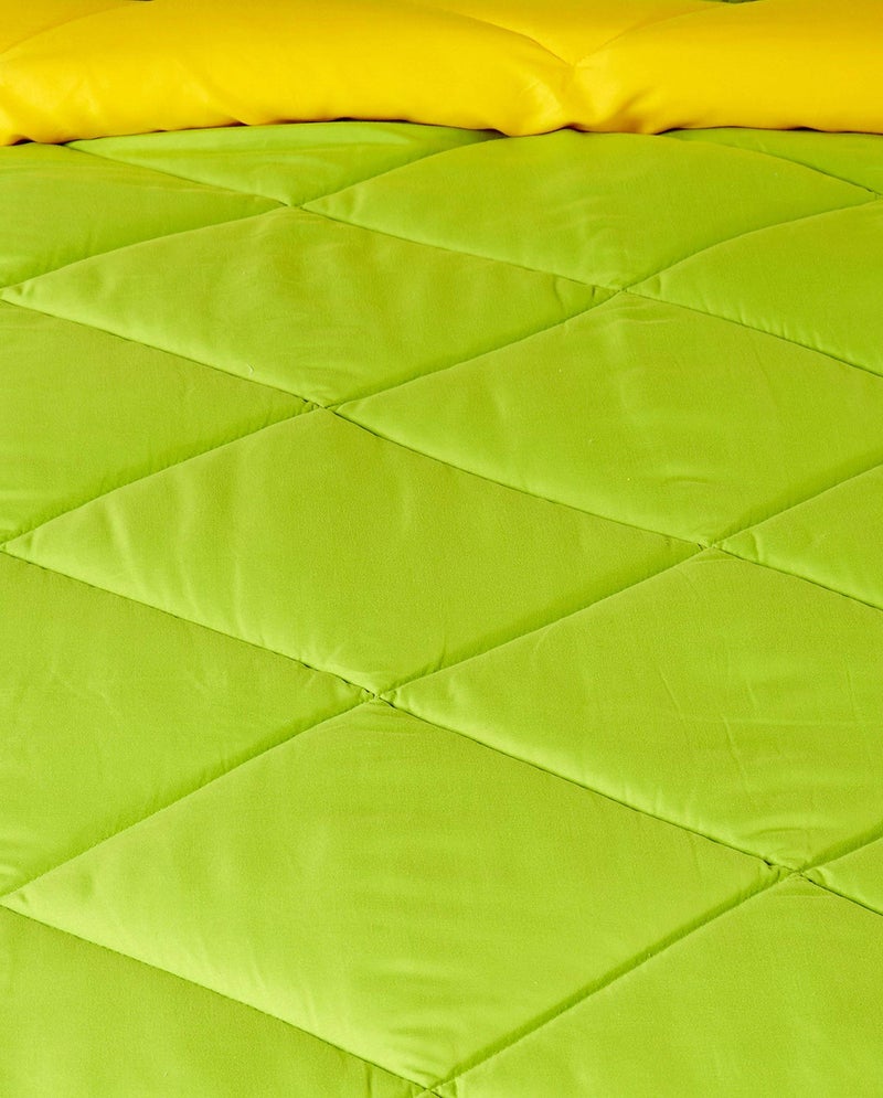 SHOPINGTRADE - Cotton Reversible Comforter, Double Bed ( Green & Yellow , 200 GSM) - Image 3