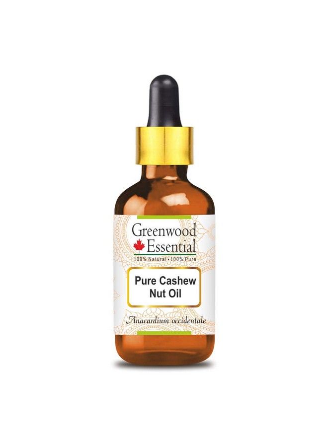 Greenwood Essential Pure Cashew Nut Oil (Anacardium Occidentale) With Glass Dropper Premium Therapeutic Grade For Hair Skin & Aromatherapy 30Ml (1.01 Oz)  - Image 2