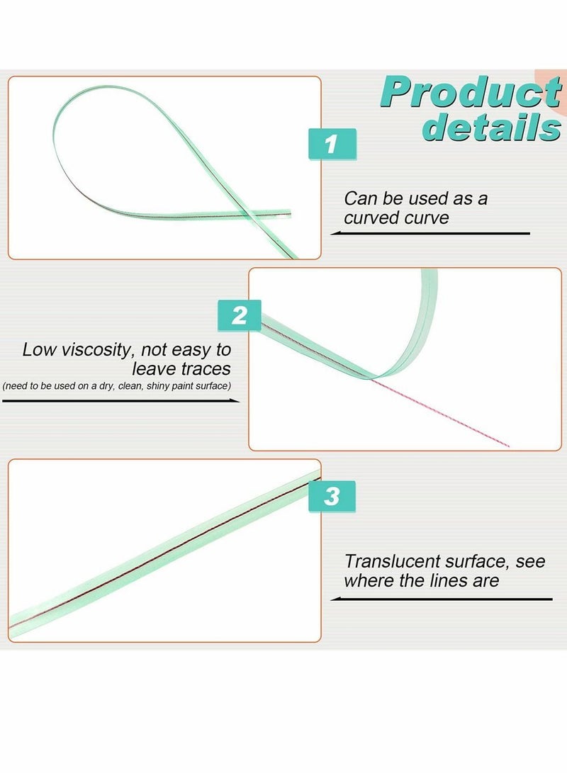 Y&D Vinyl Wrap Cutting Tape Edge Detailer Finish Line Roll Tool Car Wrapping for Auto Motorcycle Boat Graphic Decal, 33 Ft(10M), Green - Image 4