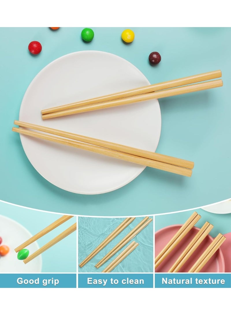 عيدان طعام قصيرة للأطفال، مصنوعة من الخيزران، قابلة لإعادة الاستخدام، مناسبة للتدريب للمبتدئين - 10 أزواج - Image 3