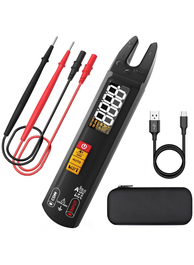 Generic Digital Clamp Meter AC DC Amp Meter Clamp Multimeter, Rechargeable with Smart Mode, Measures Capacitance Diode Duty Cycle Amp Resistance Hz Continuity V-Alert Live Check Environment Temperature  - Image 1