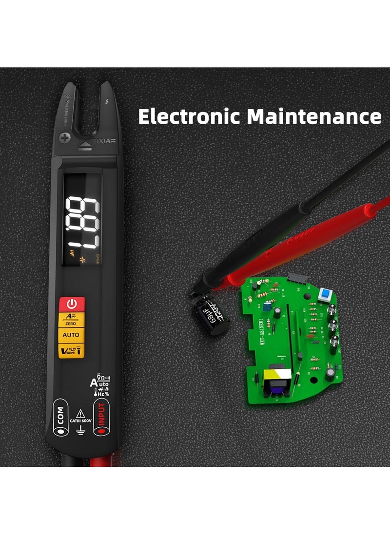 Generic Digital Clamp Meter AC DC Amp Meter Clamp Multimeter, Rechargeable with Smart Mode, Measures Capacitance Diode Duty Cycle Amp Resistance Hz Continuity V-Alert Live Check Environment Temperature  - Image 4