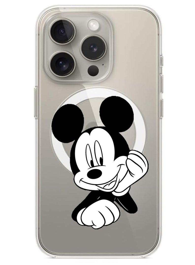 Theodor Magnetic Case for iPhone 15 Pro Max 6.7-inch Compatible with MagSafe Wireless Charging, Shockproof Phone Bumper Cover Mickey - Image 1