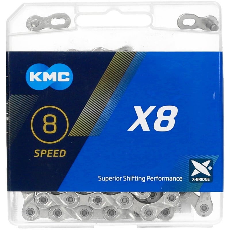 KMC Bike Chain X8, High Performance Bicycle Chain, Unbeatable Durability & Easy Mounting With X-Bridge Outer Plate, Shifting Performance Bicycle Chain, Multi-Speed Bike Chain, 1/2" X 3/32" - 114 links - Image 3