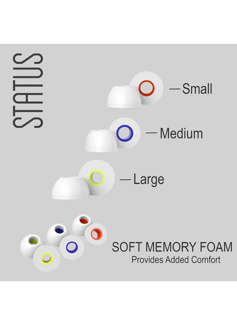 Status Status Audio Memory Foam Replacement Earbud Tips  for Between Pro and Between 3ANC Earbuds Bone White  - Image 3