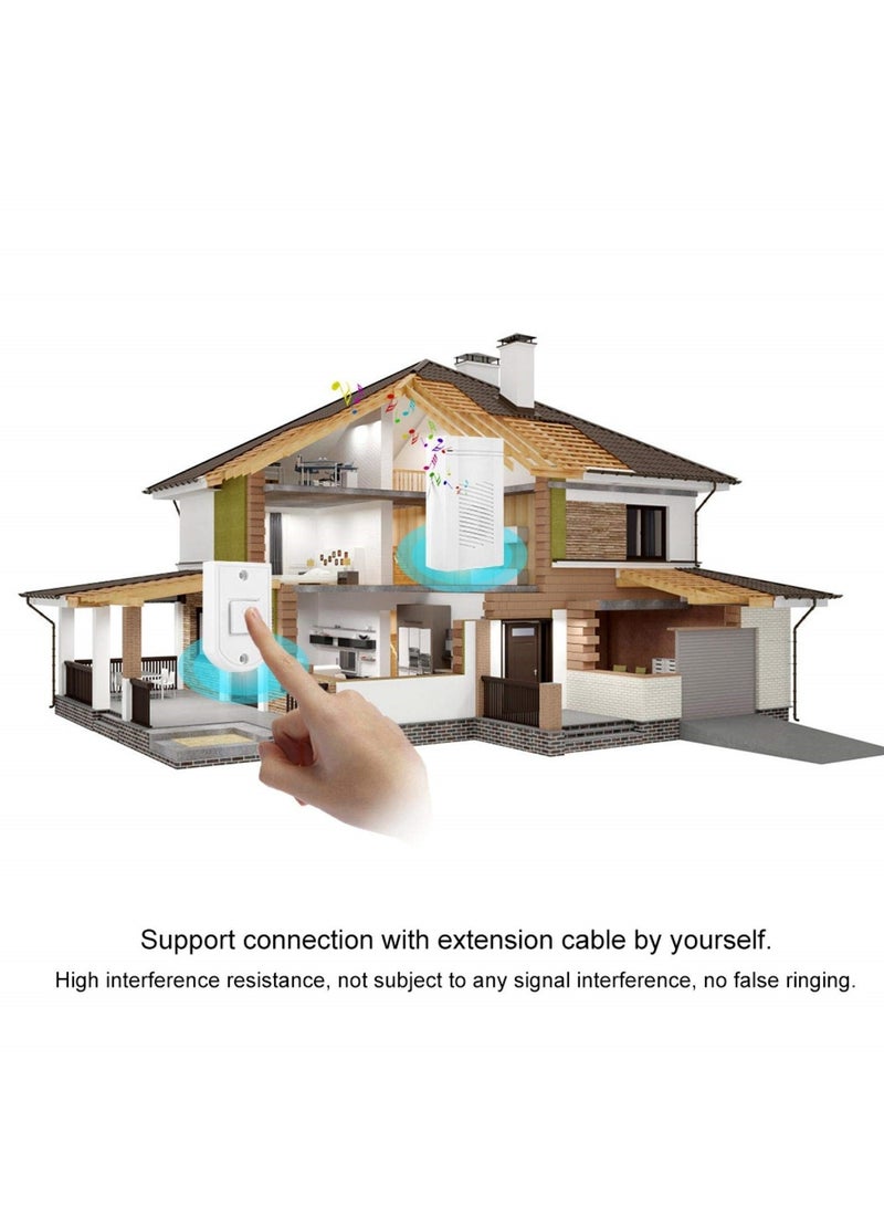 Wired Wall-Mounted Doorbell Kit with Push on Chime, Perfect for Home, School and Office Use - Image 5