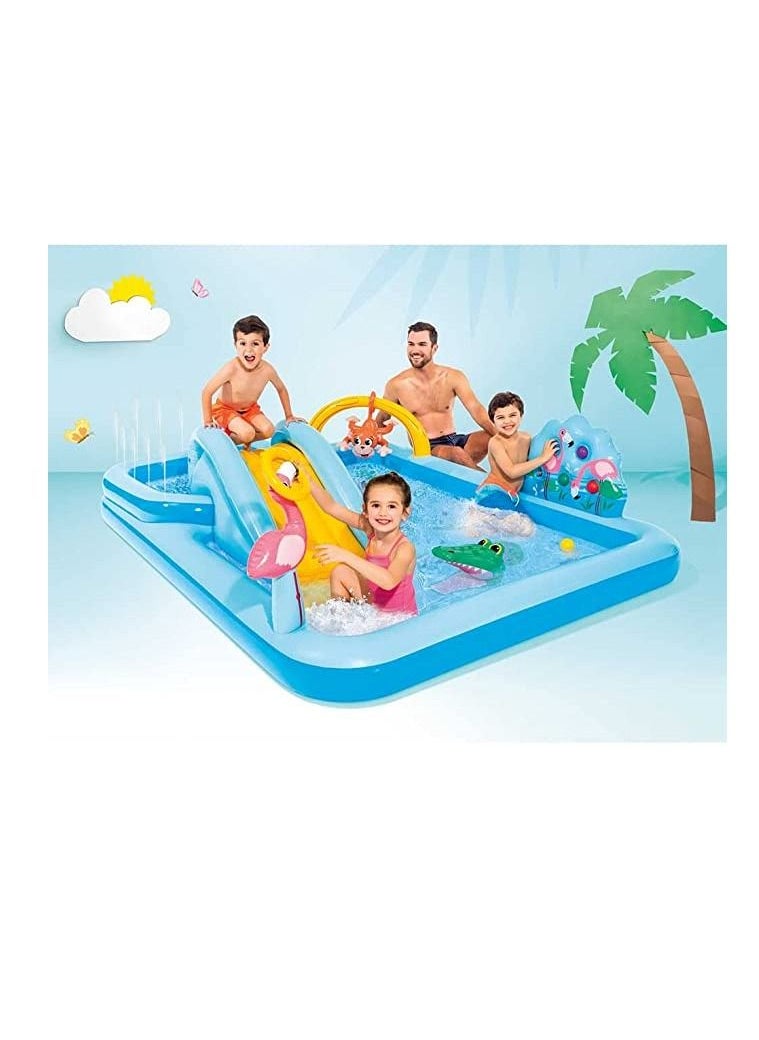 INTEX - Jungle Adventure Inflatable Play Center with Slide 244x198x71cm - Image 1