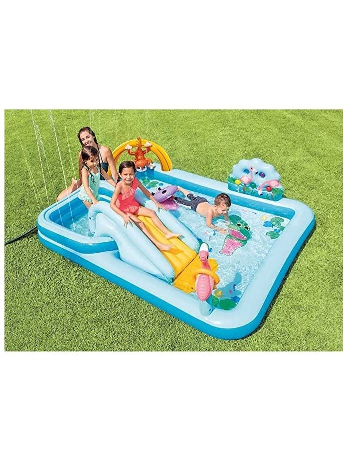 INTEX - Jungle Adventure Inflatable Play Center with Slide 244x198x71cm - Image 1
