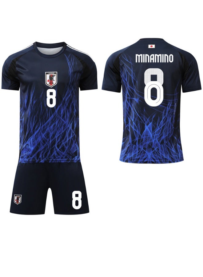 Japanese football jerseys and shorts sets, breathable and quick-drying sports uniforms, football team jerseys, men's and women's youth teams, multiple sizes and colors, for training, matches and street wear - Image 1