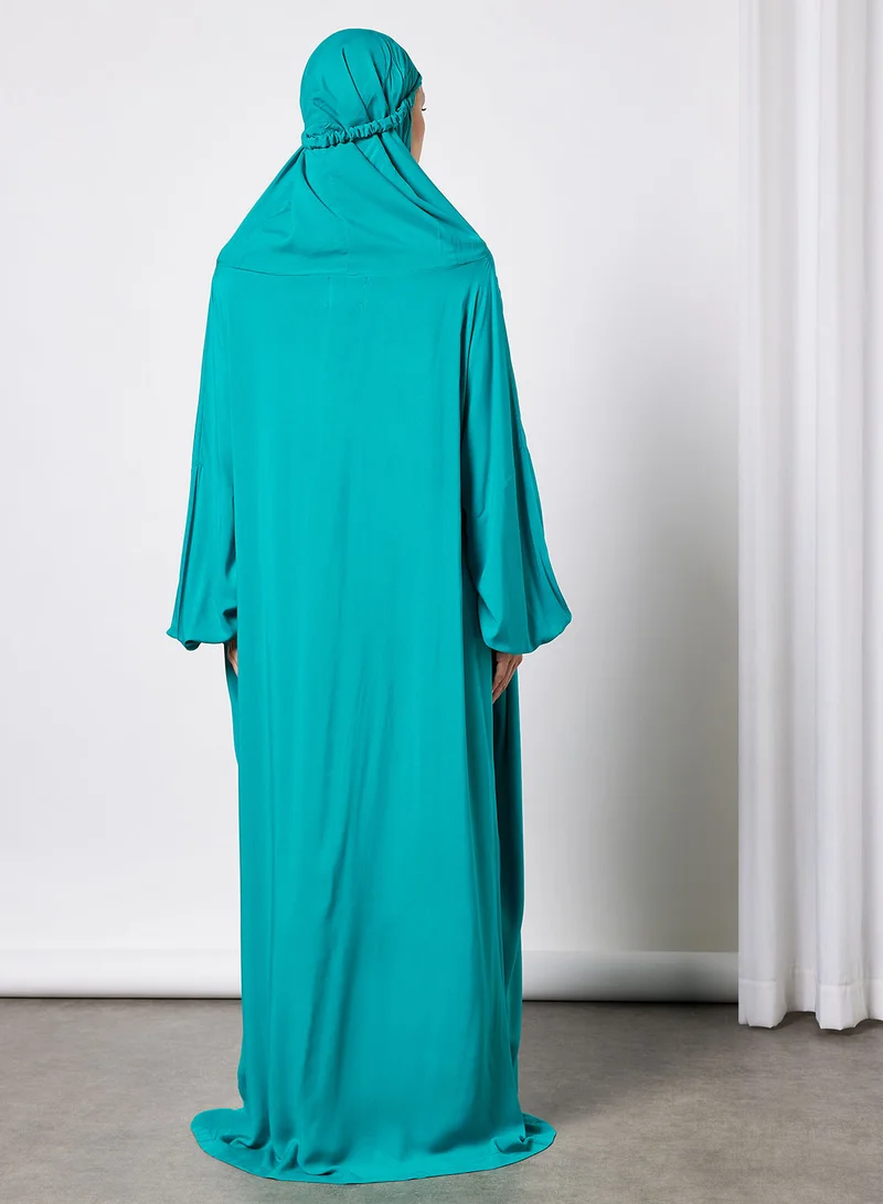 Hayat Praying Dress In Plain Colour With Attached Veil