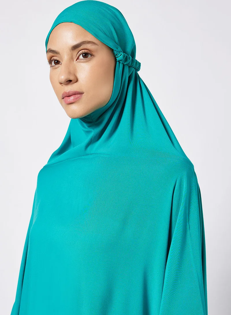 Hayat Praying Dress In Plain Colour With Attached Veil