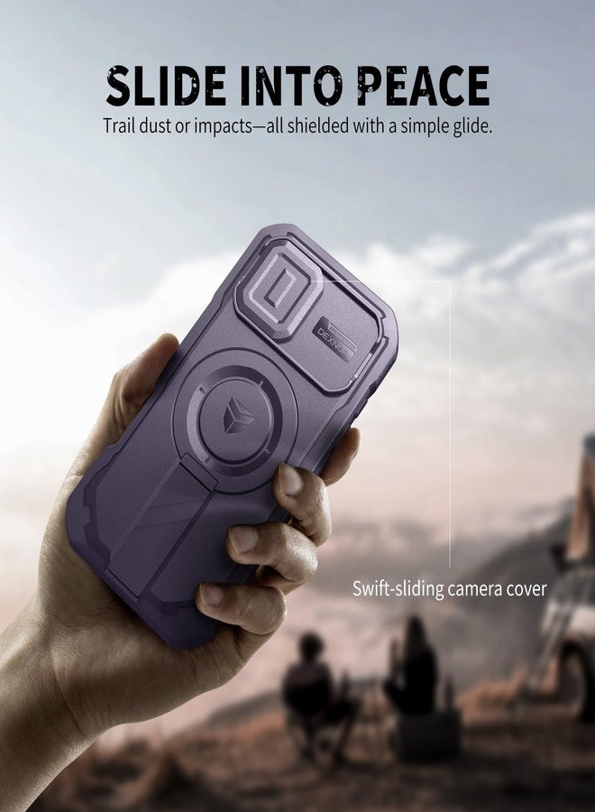 Dexnor for iPhone 17 Case with Slide Camera Cover & Adjustable Kickstand & Built-in Screen Protector, Compatible with MagSafe,Rugged Bumper Cases Heavy-duty Magnetic Protective Cover,Phantom Purple - Image 4