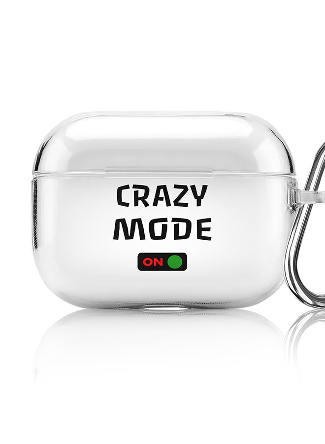 Stylizedd Classic Clear printed Case for Apple AirPods Pro 2nd Generation Thin Transparent Cover [Designed for Apple AirPods Pro 2nd Generation] - Crazy Mode On - Image 1