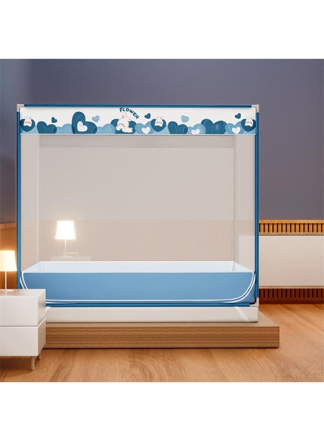 Bluejw Class A Maternal And Infant Grade Baby Anti-fall Mosquito Net Children's Household Dust-proof Thickened Full Bottom Stainless Steel Zipper Cartoon New - Image 1