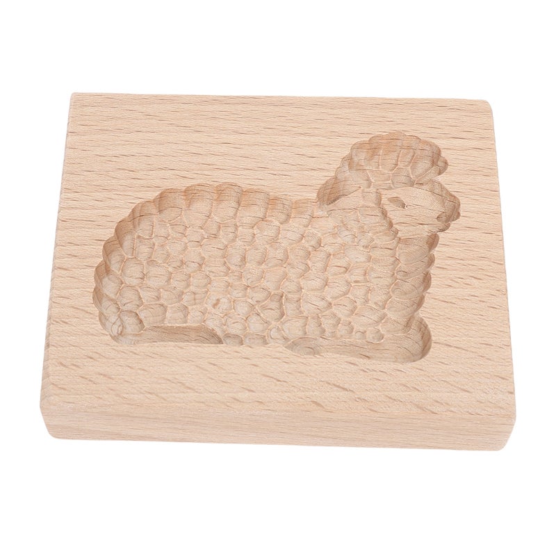 Carved Wooden Gingerbread Cookie Mold Biscuit Chocolate Press Cutter 3D Baking Sheep Stamp Mould - Image 1